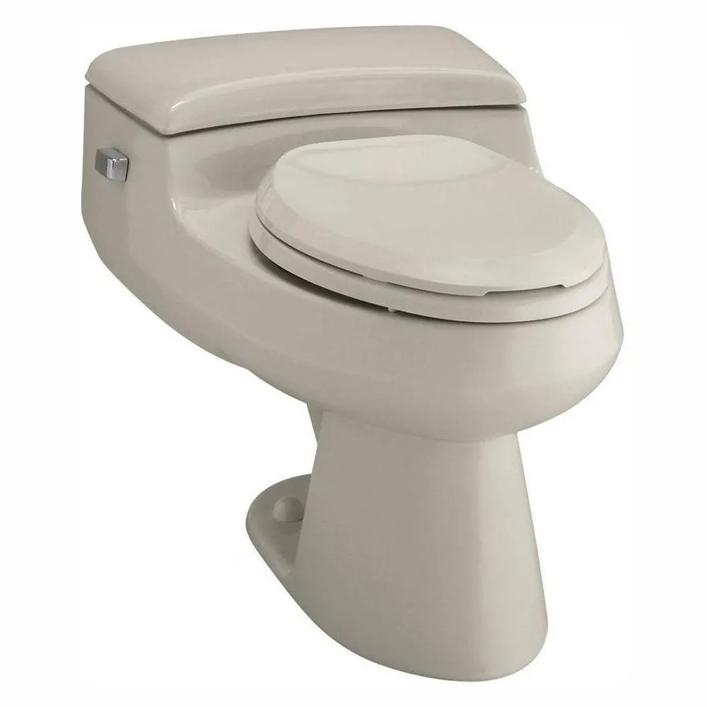 San Raphael Comfort Height 1-Piece 1 GPF Single Flush Elongated Toilet in Ice Grey, Seat Included, photo 5 of 10