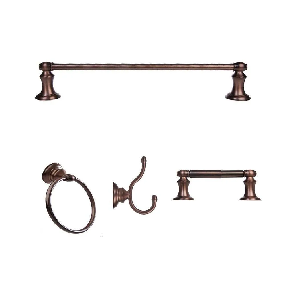 ARISTA Highlander Collection 4-Piece Bathroom Hardware Kit in Satin Nickel, photo 12 of 12
