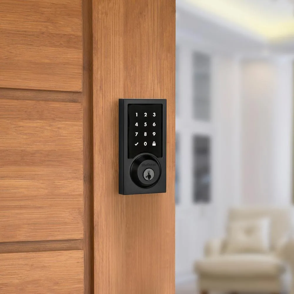 Kwikset Premis Contemporary Touchscreen Smart Lock Matte Black Single Cylinder Electronic Deadbolt Featuring SmartKey Security, photo 6 of 7