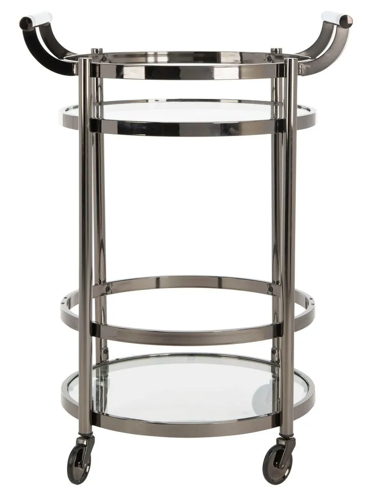 Safavieh Gray Metal Base with Glass Top Kitchen Cart (23.8-in x 19.9-in x 34-in), photo 7 of 7