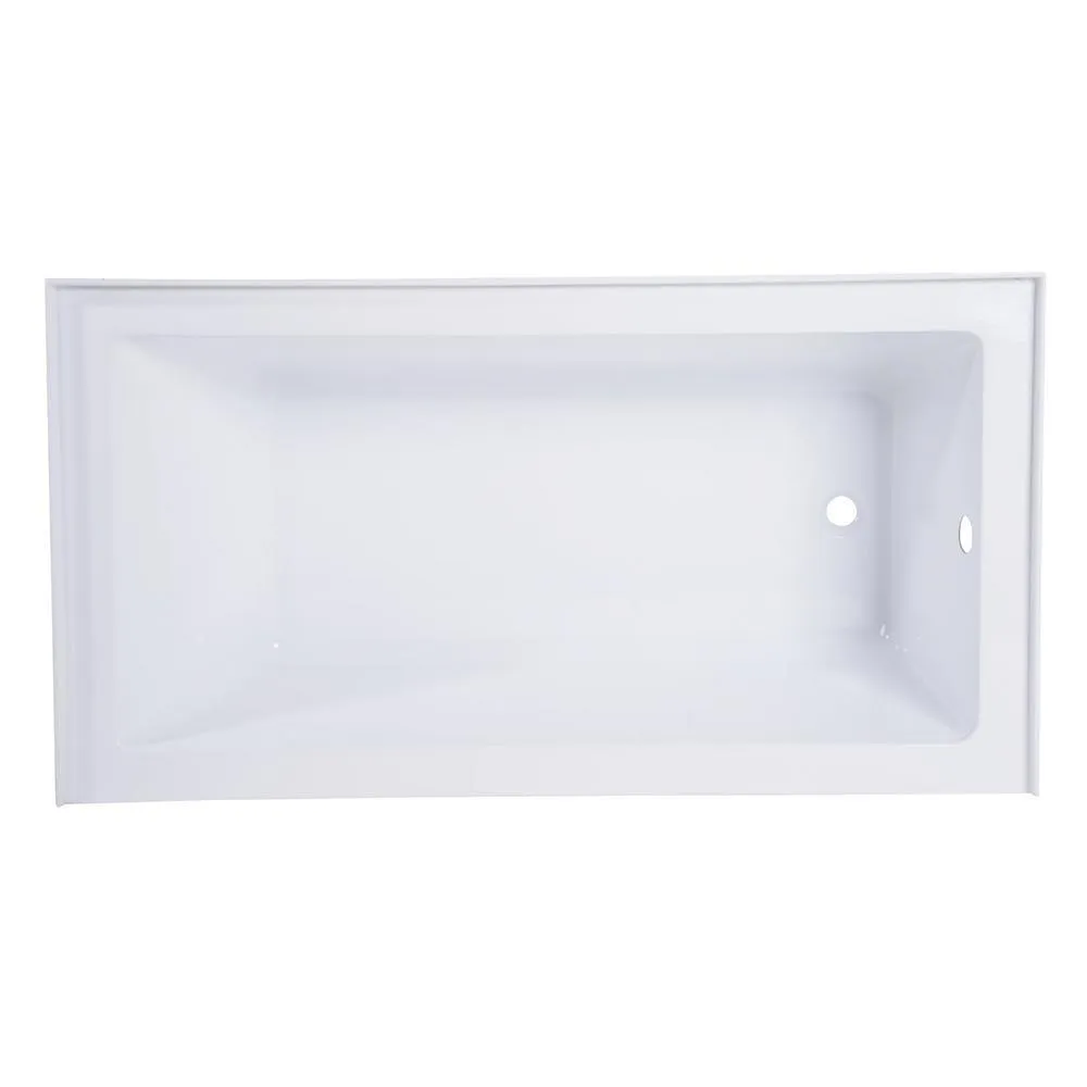 Aqua Eden Jenny 54 in. Acrylic Right-Hand Drain Rectangular Alcove Bathtub in White, photo 6 of 8