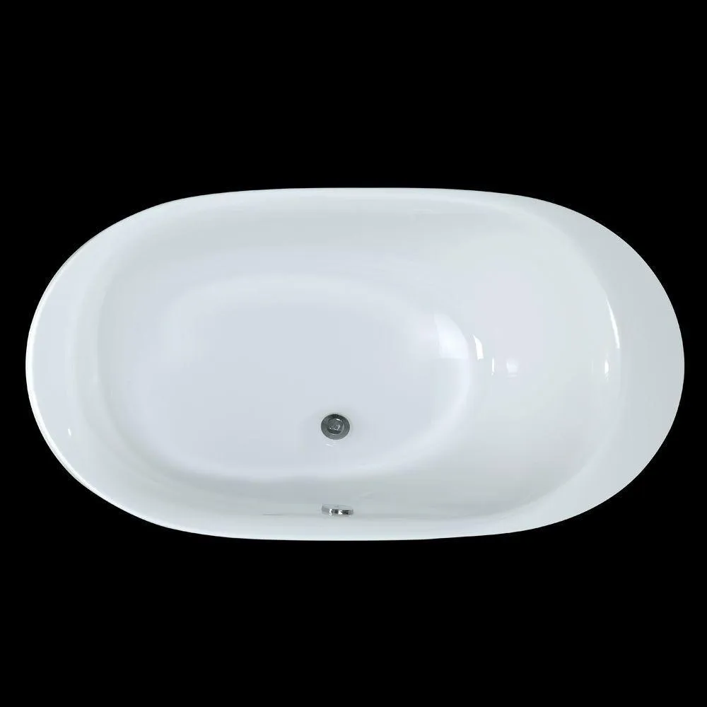 Logan 71 inches Center Drain Freestanding Bathtub in Glossy White, photo 5 of 7