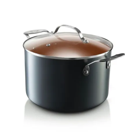 7 Qt. Aluminum Non-Stick Ti-Ceramic Stock Pot with Glass Lid