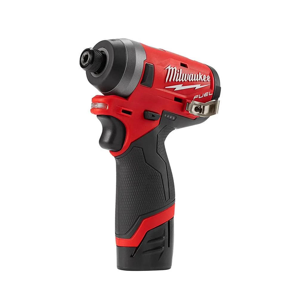 M12 FUEL 12-Volt Lithium-Ion Brushless Cordless 1/4 in. Hex Impact Driver Kit with Free M12 LED Flood Light, photo 6 of 14