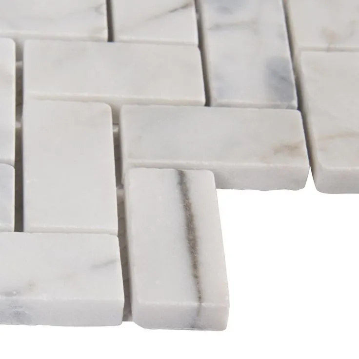 MSI Calacatta Cressa Herringbone 12 in. x 12 in. x 10 mm Honed Marble Mesh-Mounted Mosaic Tile (9.4 sq. ft. / case), photo 2 of 7