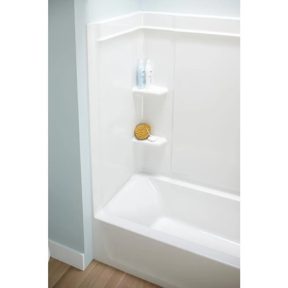 Ensemble Alcove 60 in. x 30 in. x 55 in. Fixed 3-Piece Direct-to-Stud Tub Surround in White, photo 7 of 9
