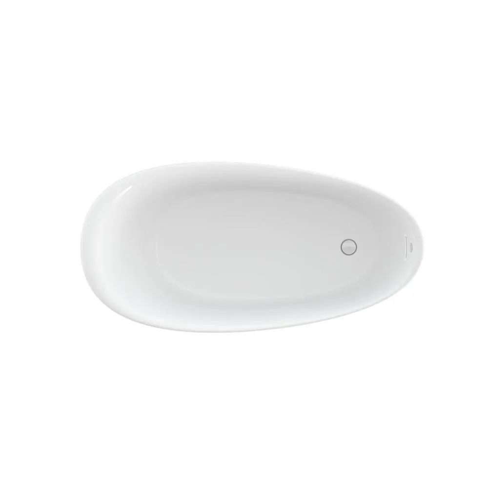 Universal Tubs Johanna 59 in. x 30 in. Acrylic Flatbottom Freestanding Soaking Bathtub in White, photo 4 of 13