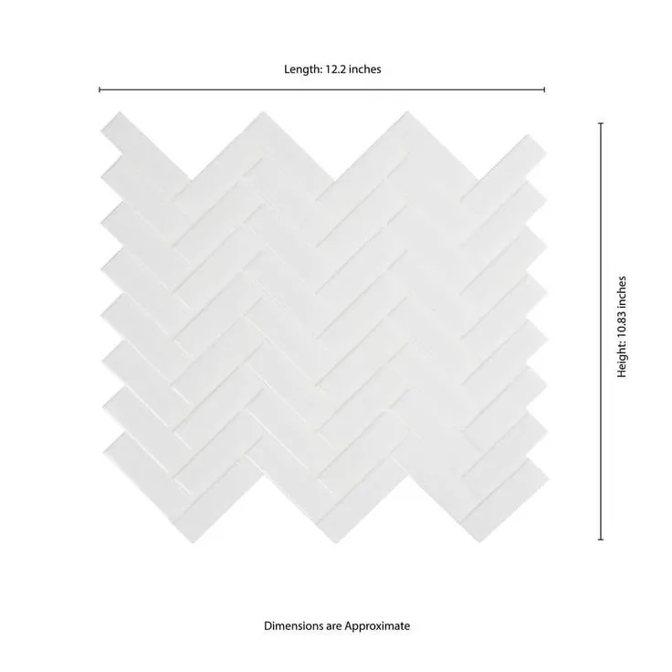MSI Retro Bianco Herringbone 12.2 in. x 10.83 in. x 6mm Glossy Porcelain Mesh-Mounted Mosaic Tile (13.8 sq. ft. / case), photo 5 of 8