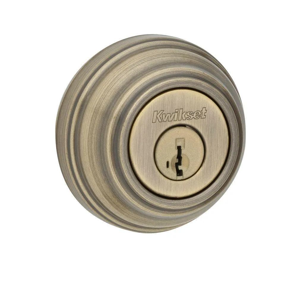 Kwikset Satin Nickel Single Cylinder Deadbolt featuring SmartKey Security with Microban Antimicrobial Technology, photo 5 of 6