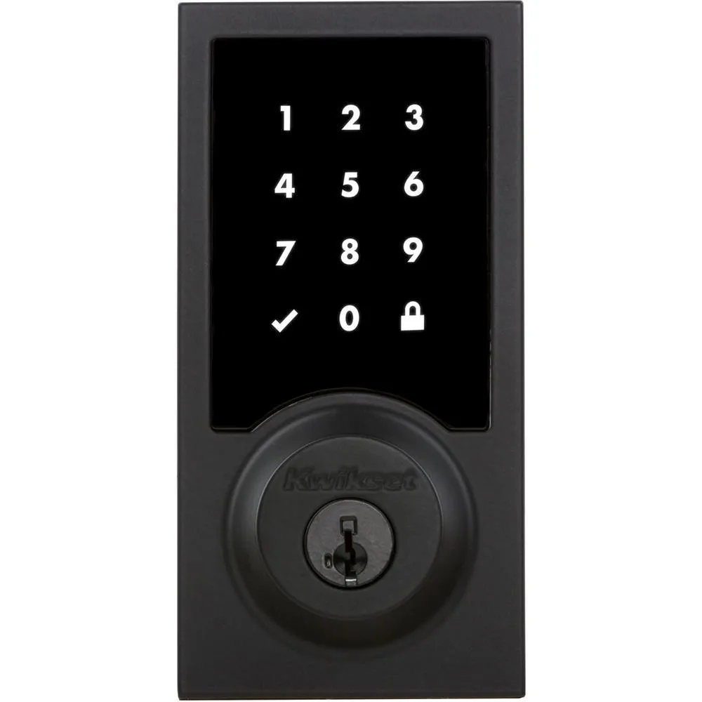 Kwikset Premis Contemporary Touchscreen Smart Lock Matte Black Single Cylinder Electronic Deadbolt Featuring SmartKey Security, photo 4 of 7