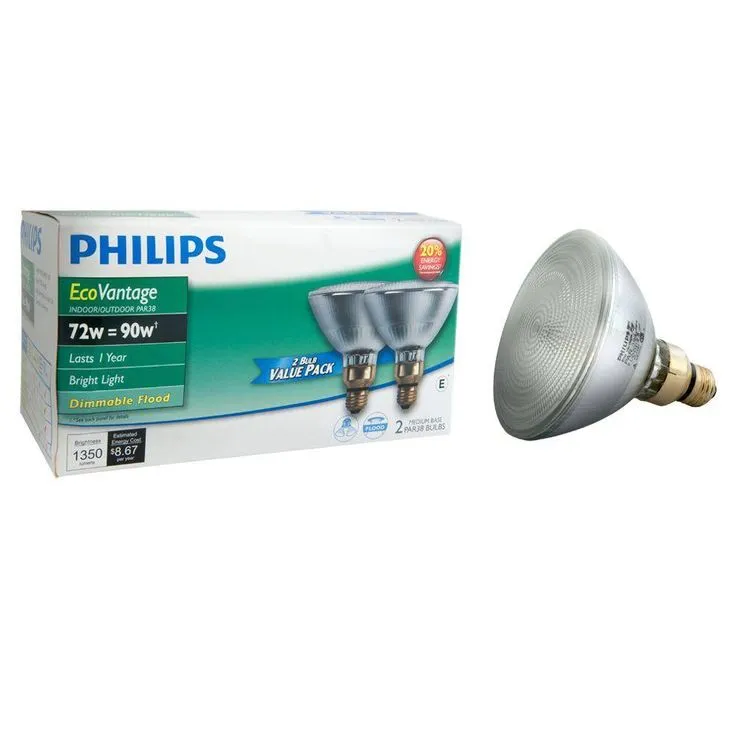 Philips 90-Watt PAR38 Halogen Indoor/Outdoor Flood Light Bulb (2-Pack), photo 4 of 5