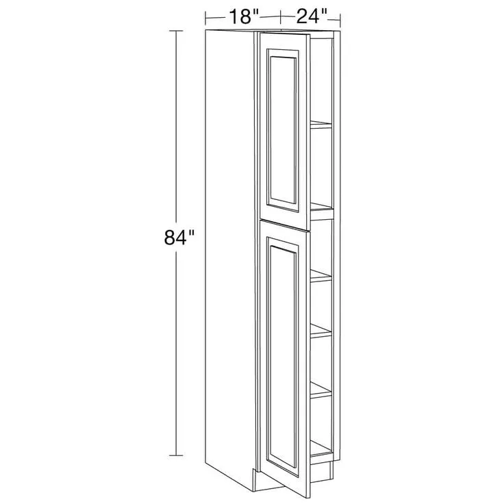 Home Decorators Collection Grayson 18 in. W x 24 in. D x 84 in. H Assembled Plywood Pantry Kitchen Cabinet in Deep Onyx with Soft Close LH, photo 4 of 5