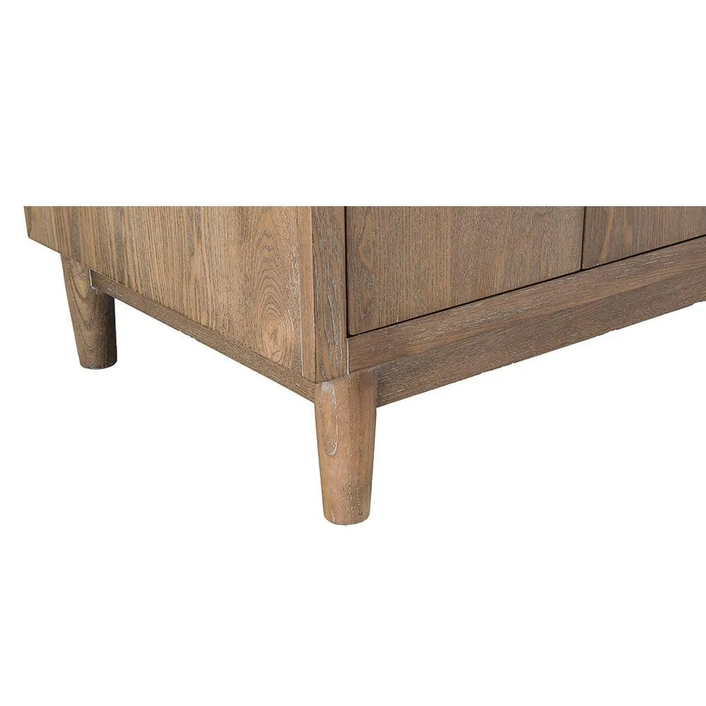 Brisbane 61 in. W x 22 in. D Double Bath Vanity in Weathered Grey Oak with Natural Marble Vanity Top in White, photo 4 of 11