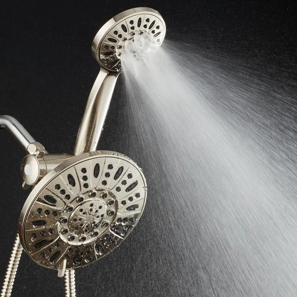 48-spray 7 in. Dual Shower Head and Handheld Shower Head with Body spray in Brushed Nickel, photo 7 of 7