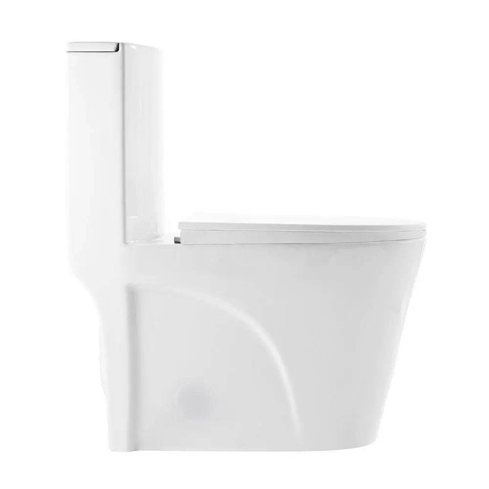 Swiss Madison St. Tropez 1-Piece 0.8/1.28 GPF Dual Flush Elongated Toilet in White, photo 4 of 13