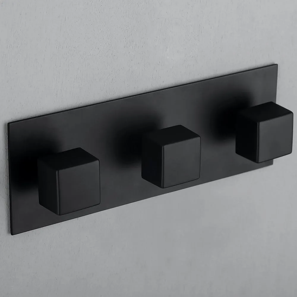 3-Handle 1-Spray High Pressure Tub and Shower Faucet with Hand Shower in Matte Black Ceramic Disc (Valve Included), photo 7 of 9
