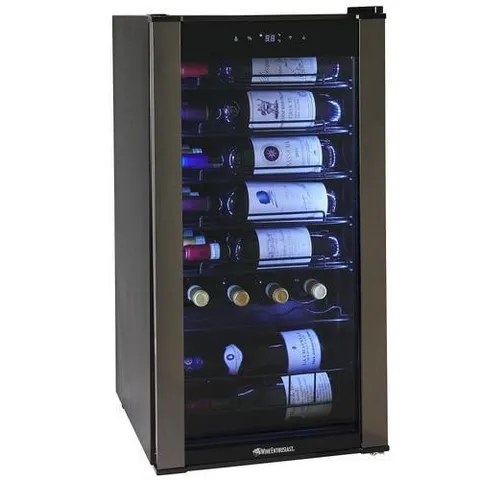28-Bottle Capacity Black Freestanding Wine Chiller