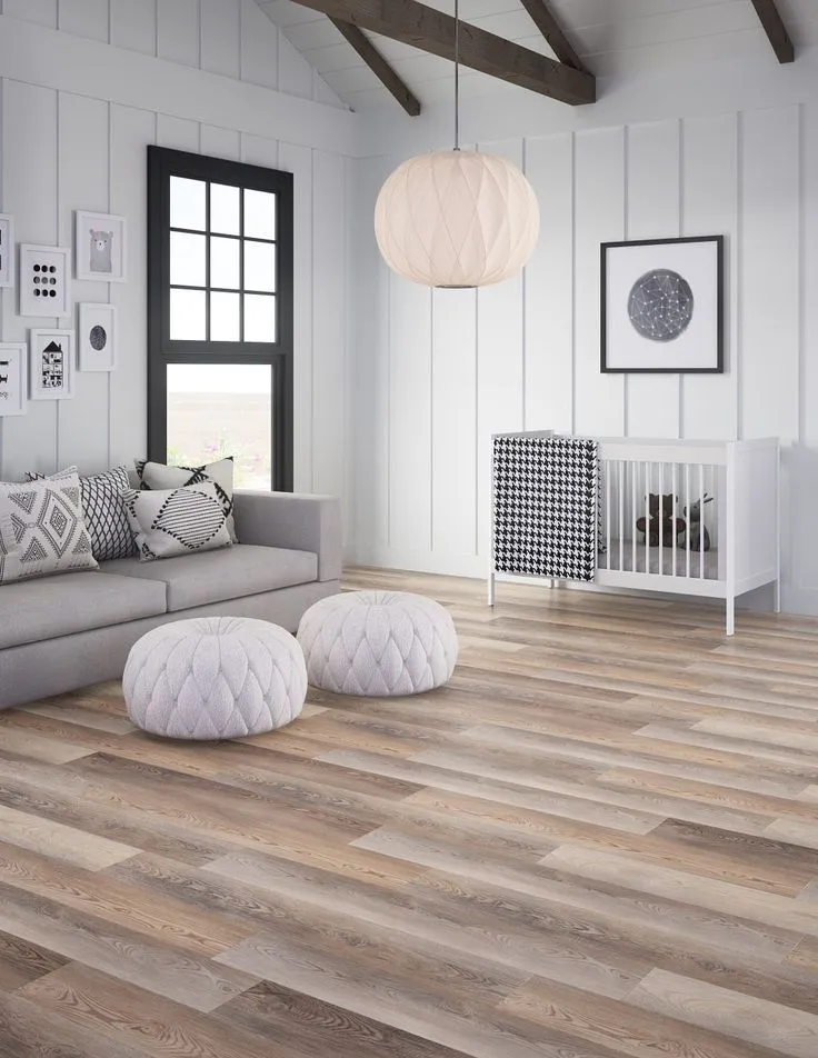 Style Selections Catskill Pine 12-mil x 7-in W x 48-in L Water Resistant Interlocking Luxury Vinyl Plank Flooring, photo 8 of 8