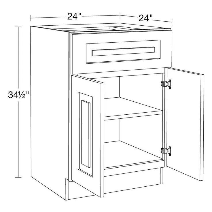 Home Decorators Collection Grayson 24 in. W x 24 in. D x 34.5 in. H Assembled Plywood Base Kitchen Cabinet in Mythic Blue with Soft Close, photo 4 of 8