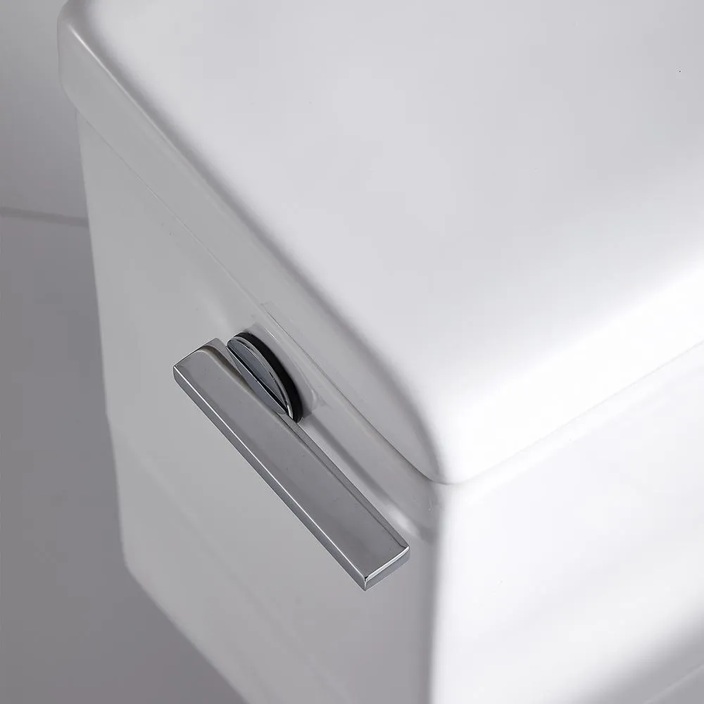 Boyel Living 0.8 GPF /1.28 GPF Dual Flush Ceramic Bowl Square Elongated Toilet Bowl Only in White, photo 6 of 8