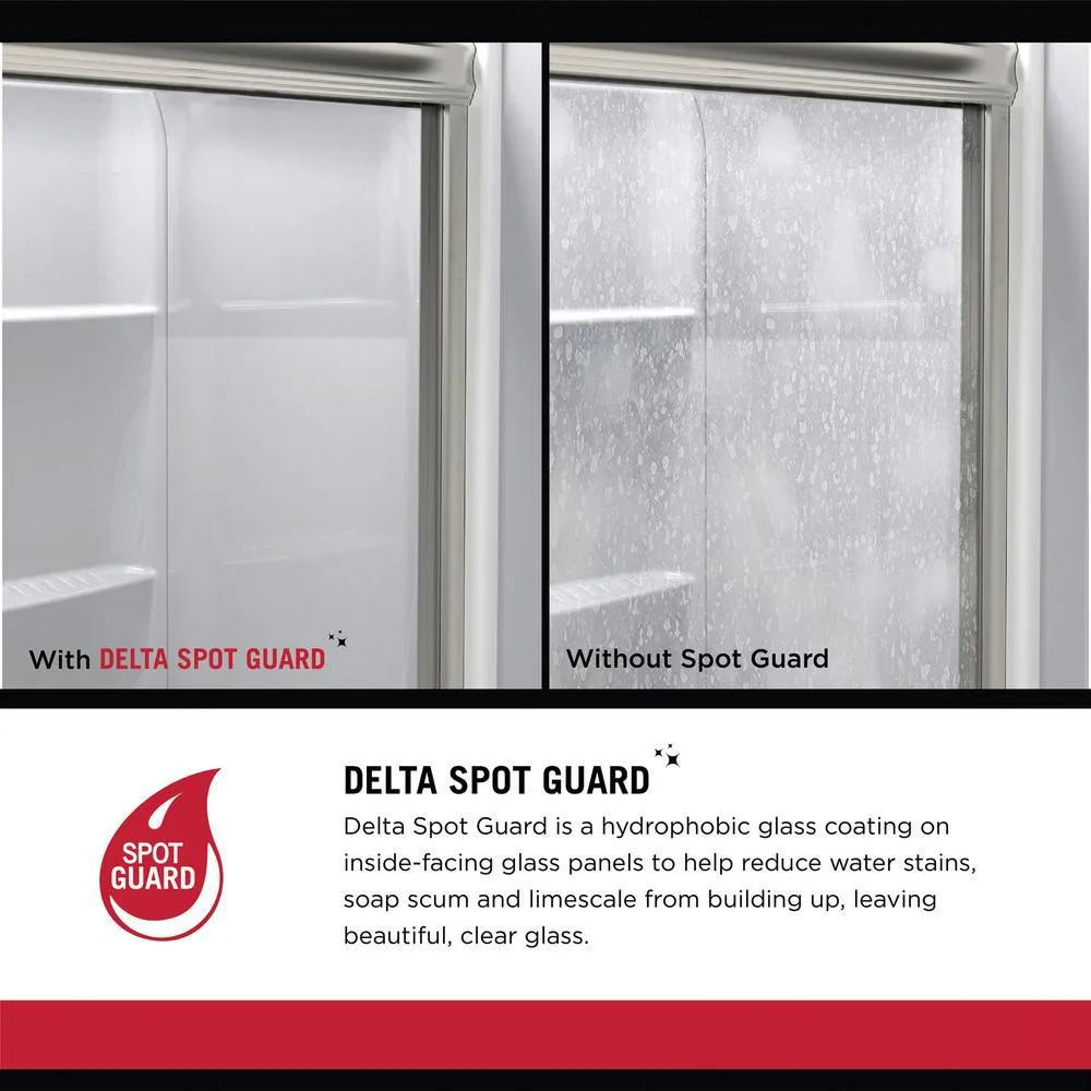 Delta 60 in. x 71-1/2 in. Mod Soft-Close Frameless Sliding Bathtub Door in Nickel with 3/8 in. Clear Glass and Lyndall Handles, photo 5 of 12
