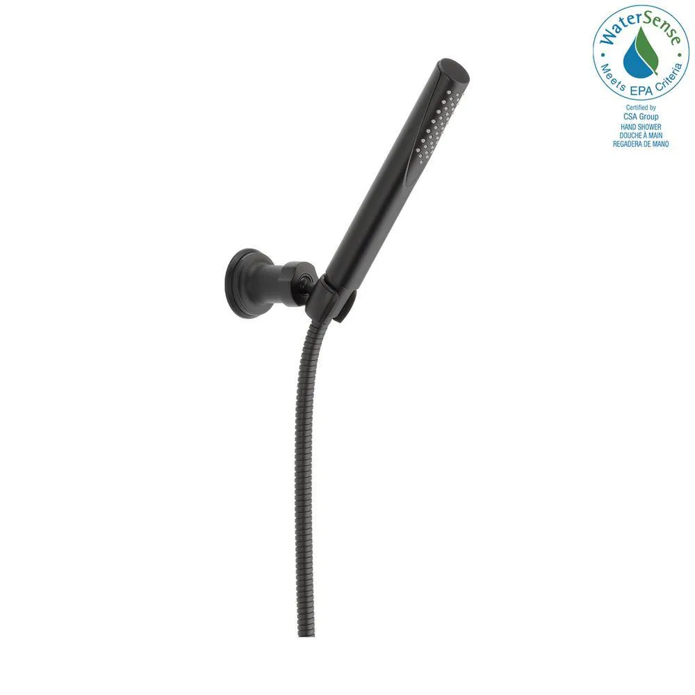 Grail 1-Spray 2 in. Single Wall Mount Handheld Shower Head in Matte Black, photo 6 of 6