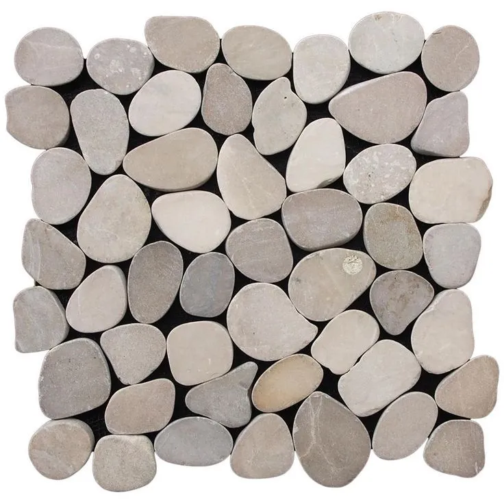 Cruz Bay Sliced Pebble Tile  Black 11-1/2 in. x 11-1/2 in. x 9.5mm Honed Pebble Mosaic Tile (10.12 sq. ft. / case), photo 10 of 10
