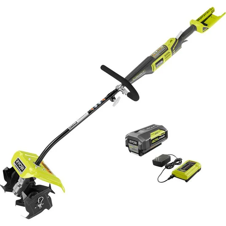 RYOBI 10 in. 40-Volt X Lithium-Ion Cordless Attachment Capable Cultivator - 2.6 Ah Battery and Charger Included, photo 2 of 4