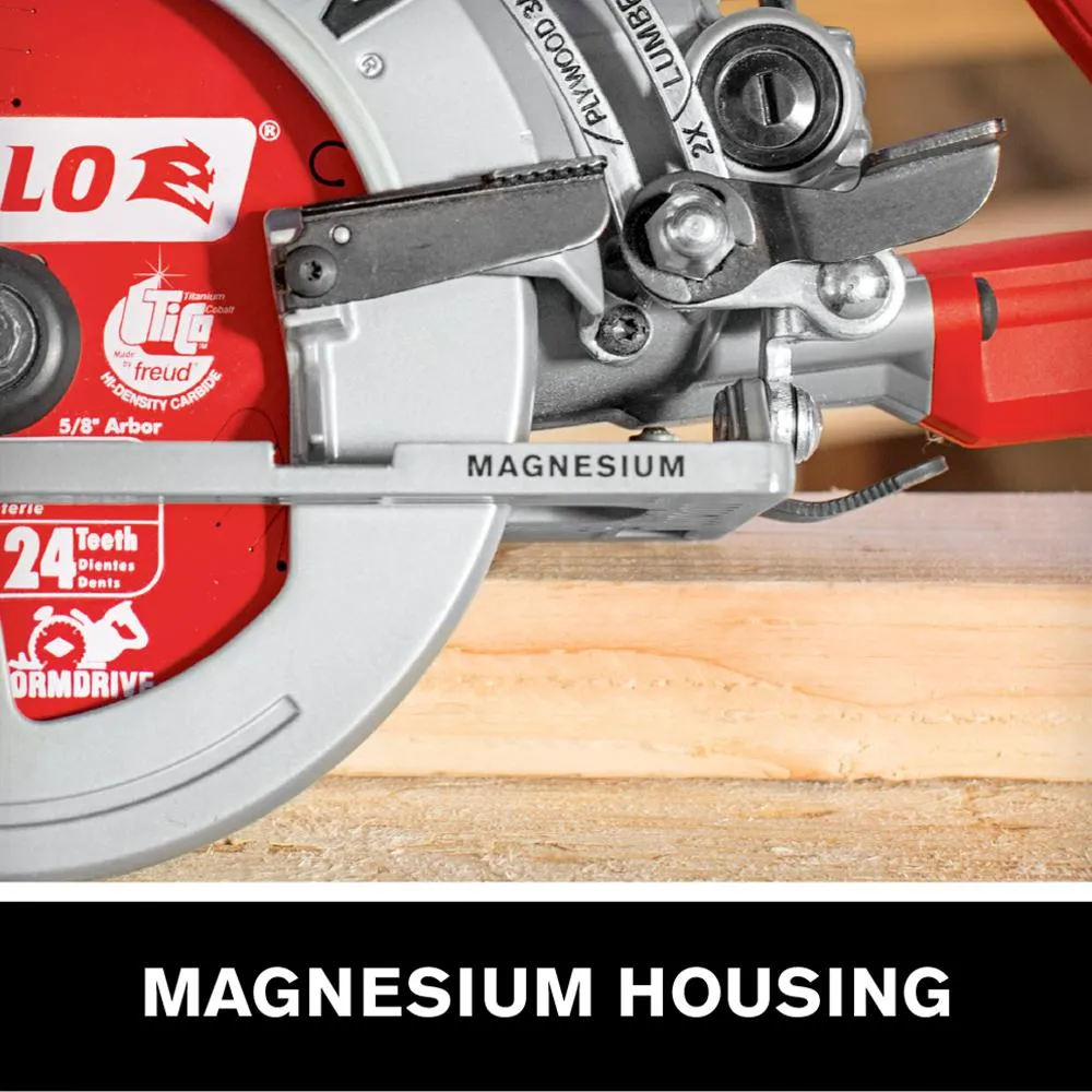 SKILSAW 15 Amp Corded Electric 7-1/4 in. Magnesium Worm Drive Circular Saw with 24-Tooth Carbide Tipped Diablo Blade, photo 4 of 10