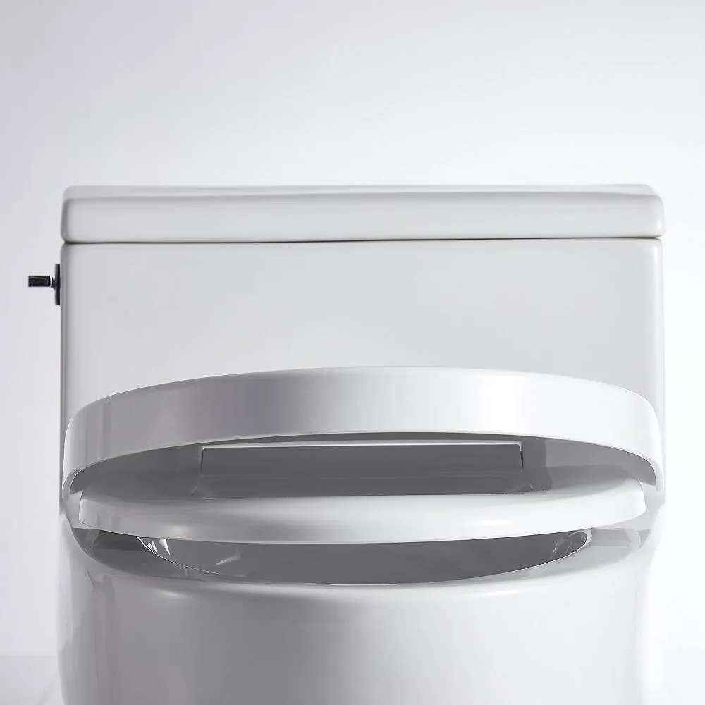 1-Piece 1.28 GPF Single Flush High Efficiency Elongated Toilet in White, Seat Included, photo 6 of 6