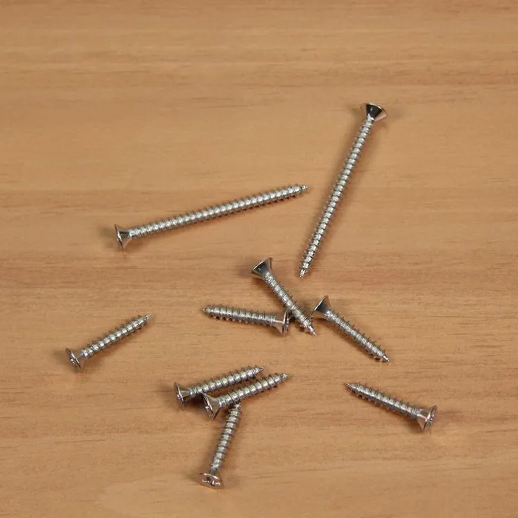 #9 x 1 in. and #9 x 2-1/4 in. Phillips Flat-Head Satin Nickel Door Hinge Wood Screw Kit (21-Pack), photo 11 of 11