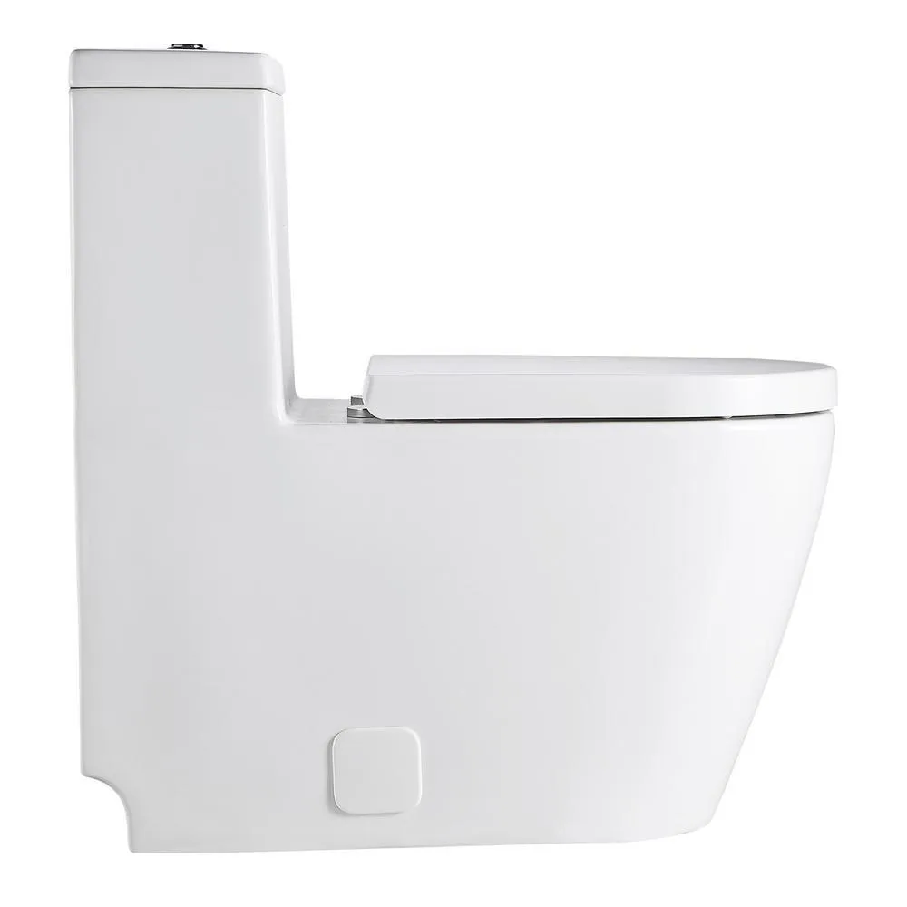 Modern Fashion Round Toilet 1-Piece White 1 Piece 0.8/1.28 GPF White Double Flush Toilet, photo 4 of 8
