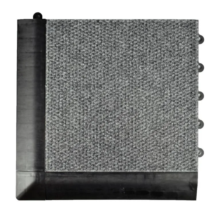 Greatmats Click Tile Black 2-3/8 in. x 12.14 in. x 5/8 in. Female Border Ramp with Loops (Case of 4), photo 3 of 8