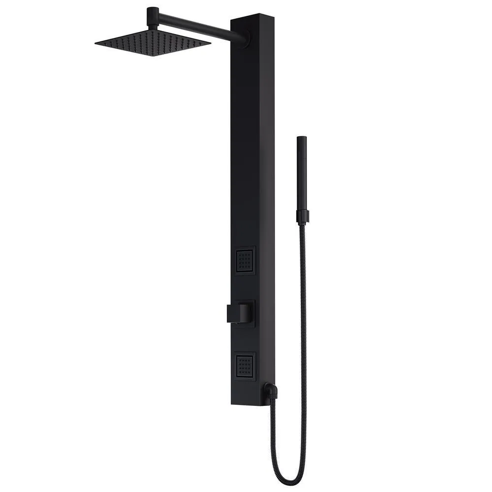 VIGO Orchid 39.375 in. 2-Jet High Pressure Shower System with Fixed Rainhead and Handheld Dual Shower in Stainless Steel, photo 3 of 3