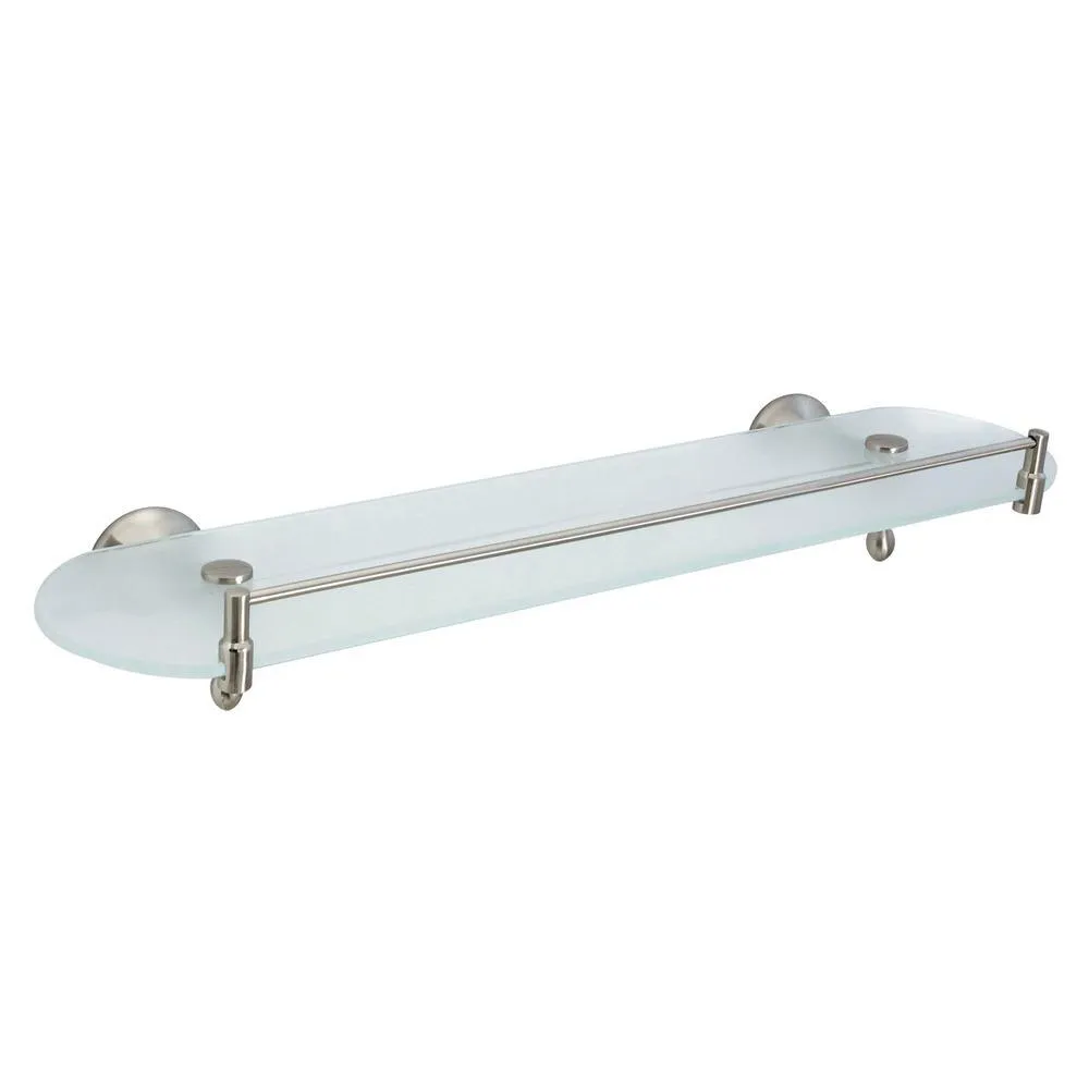 MODONA Antica 20 in. W Frosted Glass Shelf with Rail in Rubbed Bronze, photo 7 of 8