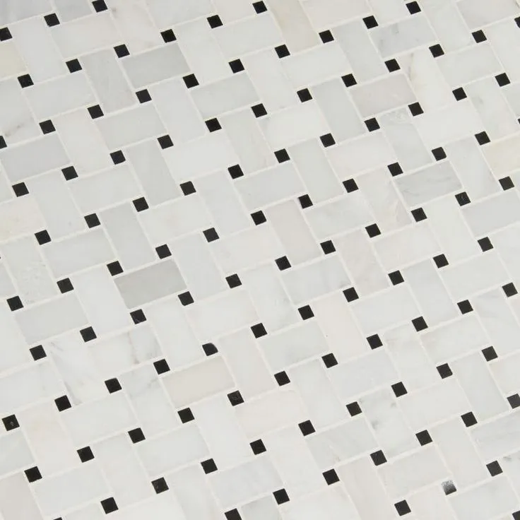 MSI Greecian White Basket Weave 12 in. x 12 in. x 10mm Honed Marble Mesh-Mounted Mosaic Tile (10 sq. ft. / case), photo 2 of 6