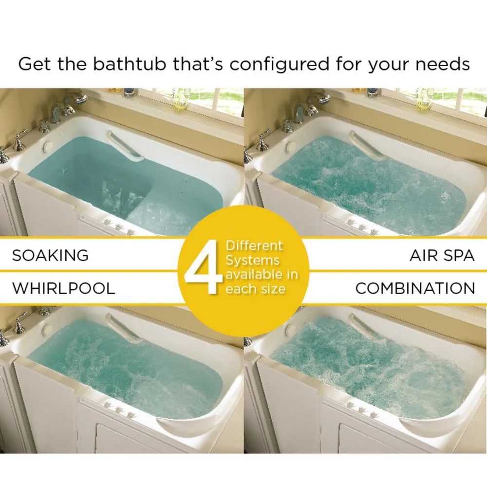 Gelcoat Value Series 52 in. Right Hand Walk-In Whirlpool Bathtub in White, photo 10 of 16