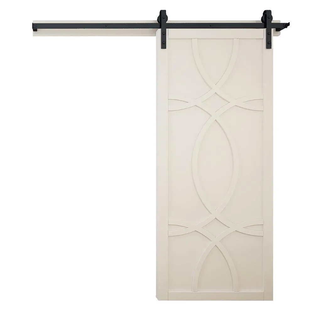 VeryCustom 42 in. x 84 in. Hollywood Bright White Wood Sliding Barn Door with Hardware Kit, photo 6 of 28