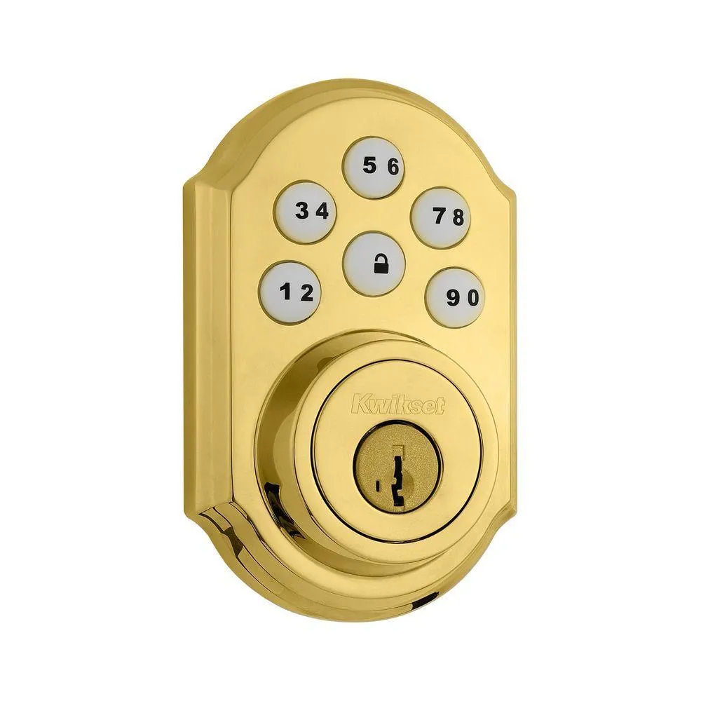 Kwikset SmartCode 909 Satin Nickel Single Cylinder Electronic Deadbolt Featuring SmartKey Security and Tustin Passage Lever, photo 9 of 14