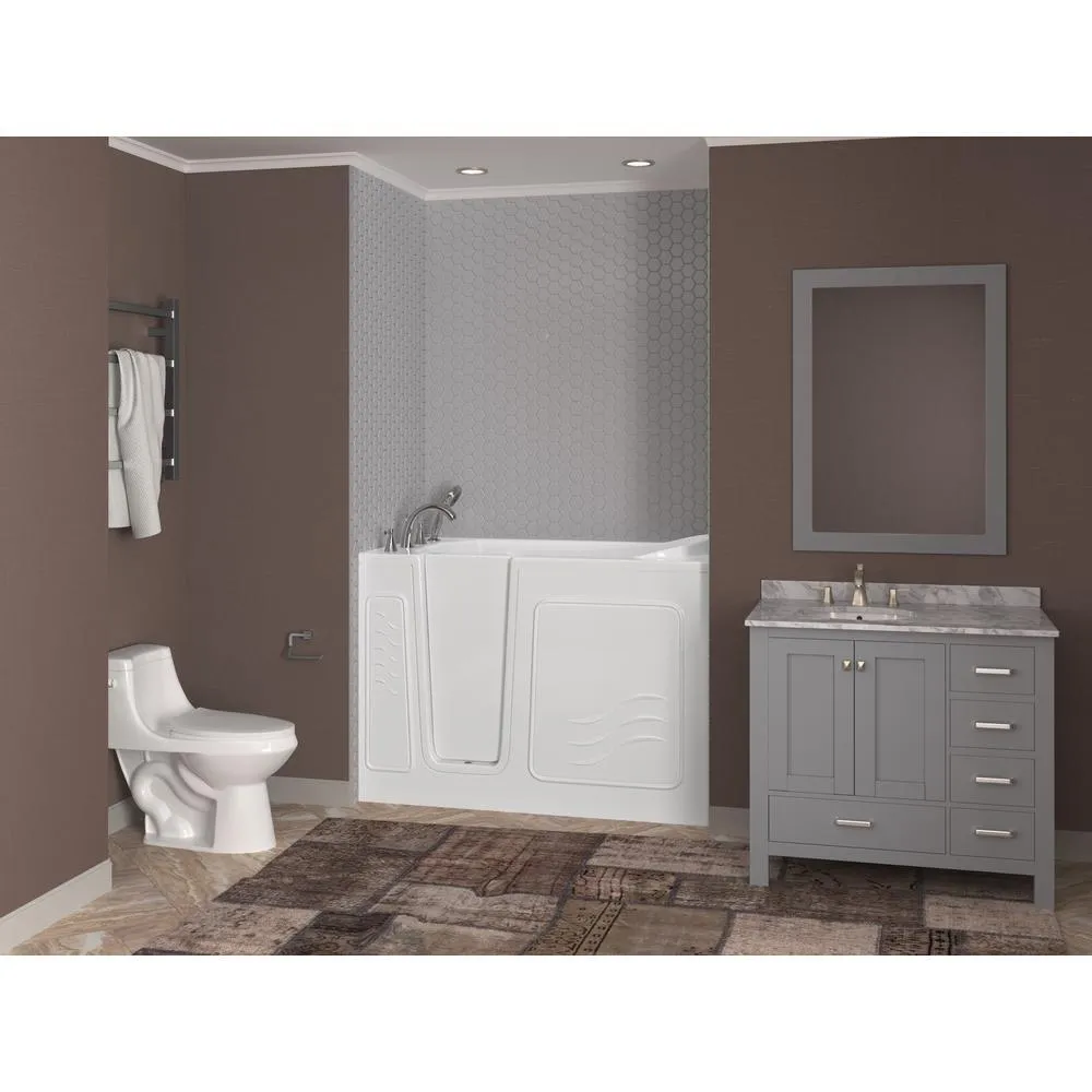 Universal Tubs HD Series 30 in. x 53 in. Left-Drain Quick-Fill Walk-In Soaking Bathtub in White, photo 10 of 21