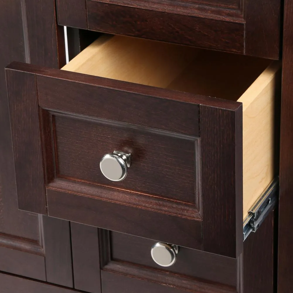 Claxby 48 in. W x 34 in H x 22 in. D Bath Vanity Cabinet Only in Chocolate, photo 5 of 33