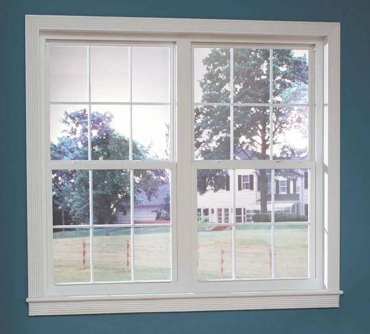 RELIABILT 105 Series New Construction 35-1/2-in x 59-1/2-in x 2-5/8-in Jamb White Vinyl Low-e Argon Single Hung Window with Grids Half Screen Included, photo 2 of 7