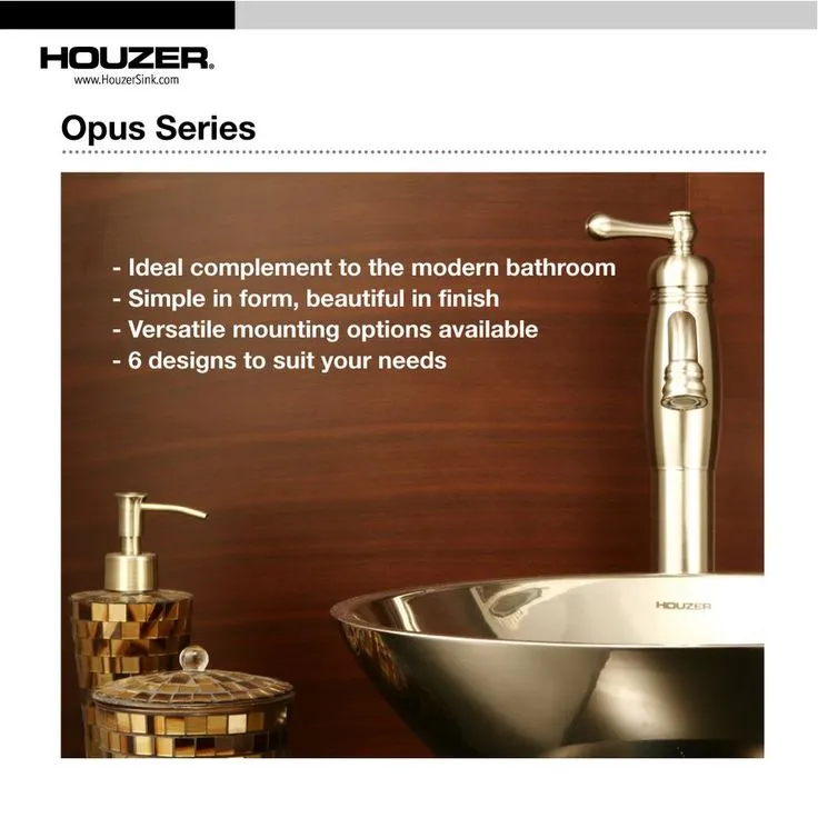 HOUZER Opus Series Undermount 13.6 in. Single Bowl Lavatory Sink with Overflow in Stainless Steel, photo 5 of 5