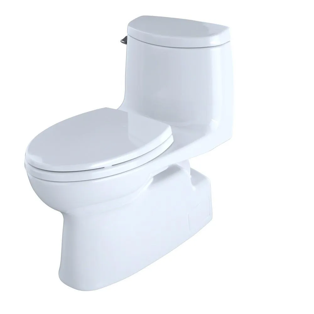 Carlyle II 1-Piece 1.28 GPF Single Flush Elongated Skirted Toilet with CeFiONtect in Cotton White, photo 7 of 15