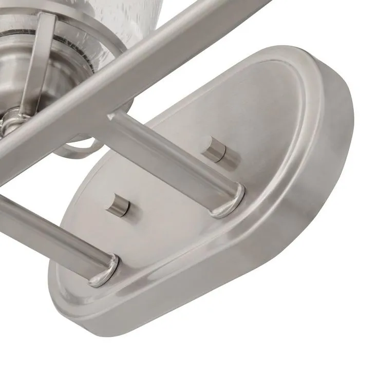 Inspiration 23.19 in. 3-Light Brushed Nickel Bathroom Vanity Light with Glass Shades, photo 6 of 10