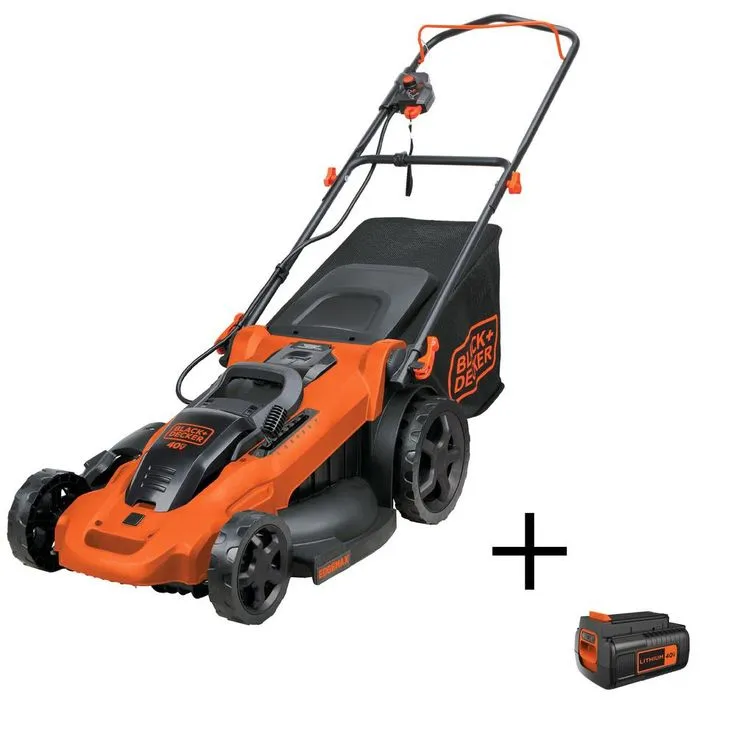 BLACK+DECKER 20 in. 40V MAX Lithium-Ion Cordless Walk Behind Push Mower with (3) 2.0Ah Batteries and Charger Included, photo 4 of 12