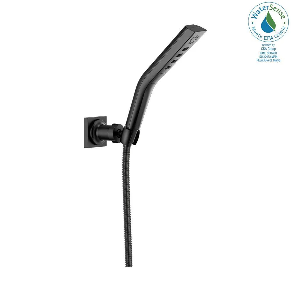 Pivotal 3-Spray 1.8 in. Single Wall Mount Handheld H2Okinetic Shower Head in Matte Black, photo 11 of 15