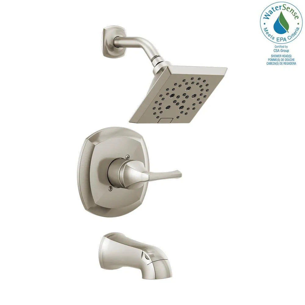 Portwood Single-Handle 5-Spray Tub and Shower Faucet with H2Okinetic in SpotShield Brushed Nickel (Valve Included), photo 14 of 16