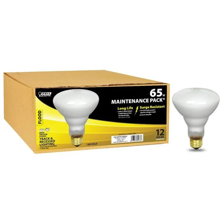 Feit Electric 65-Watt Soft White Dimmable Incandescent BR30 Flood Light Bulb Maintenance Pack (12-Pack), photo 5 of 6