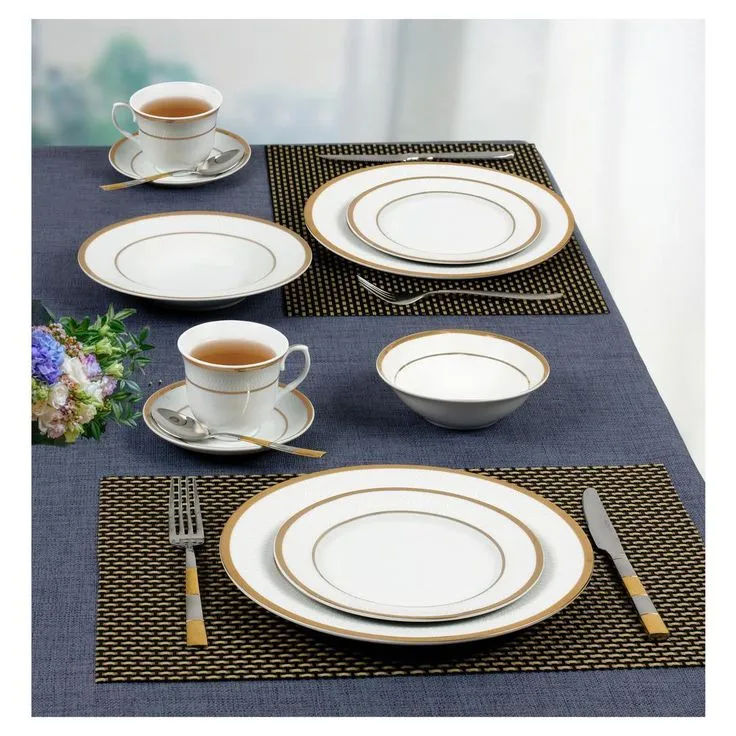 24-Piece Formal Gold Border Porcelain Dinnerware Set (Service for 4), photo 4 of 4